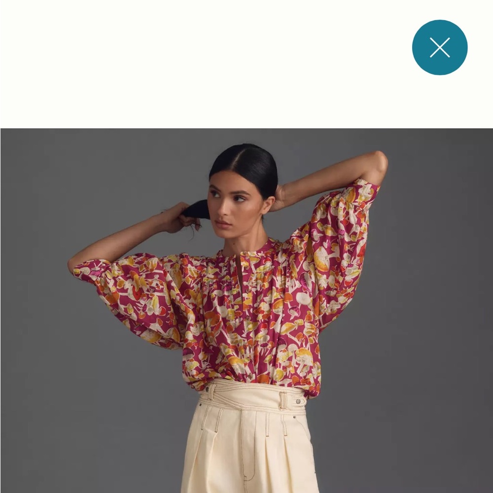 Maeve Longe-Sleeve Femme Collarless Shirt